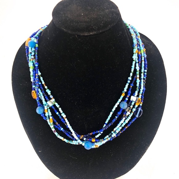 Jewelry - NEW Handmade Shades of Blue Layered Necklace
